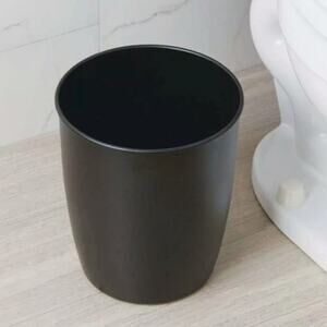 M Design Matte Black Bathroom Metal Wastebasket New